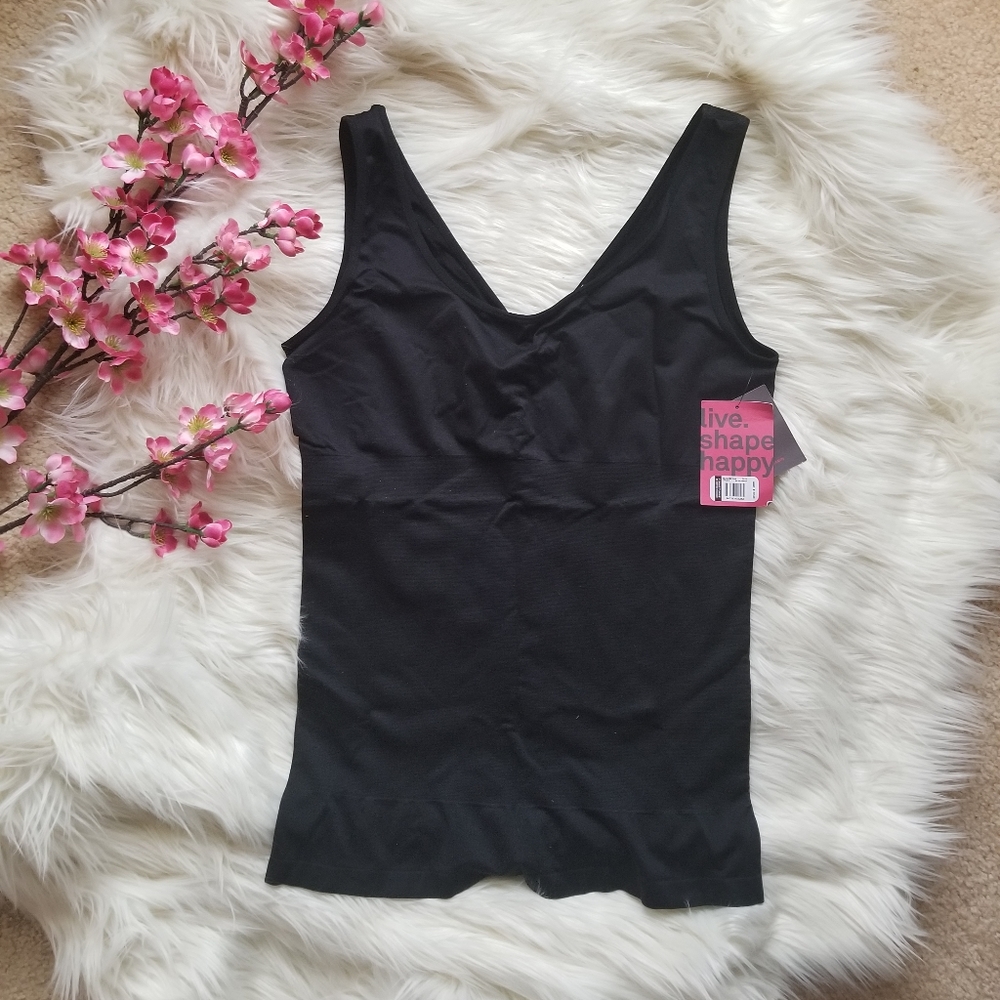 Yummie Tummies Seamless Tank Top - 2X/3X - BLACK